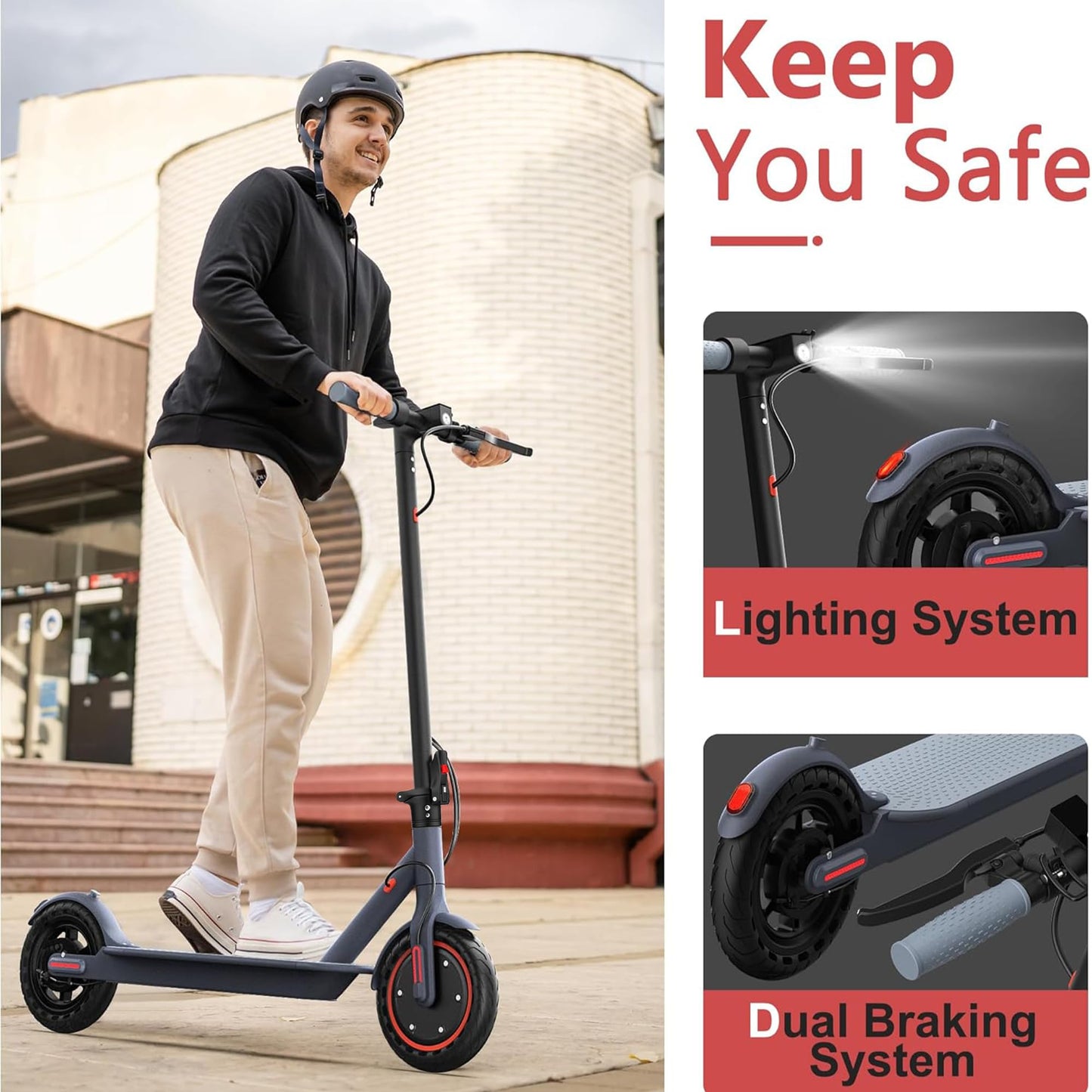 MAXSHOT Electric Scooter for Adults, 8.5/10/14" Tires, 19/22Mph, 350W/500W Motor, 21-28 Miles Range, Folding E-Scooter with Dual Suspension,APP Contro