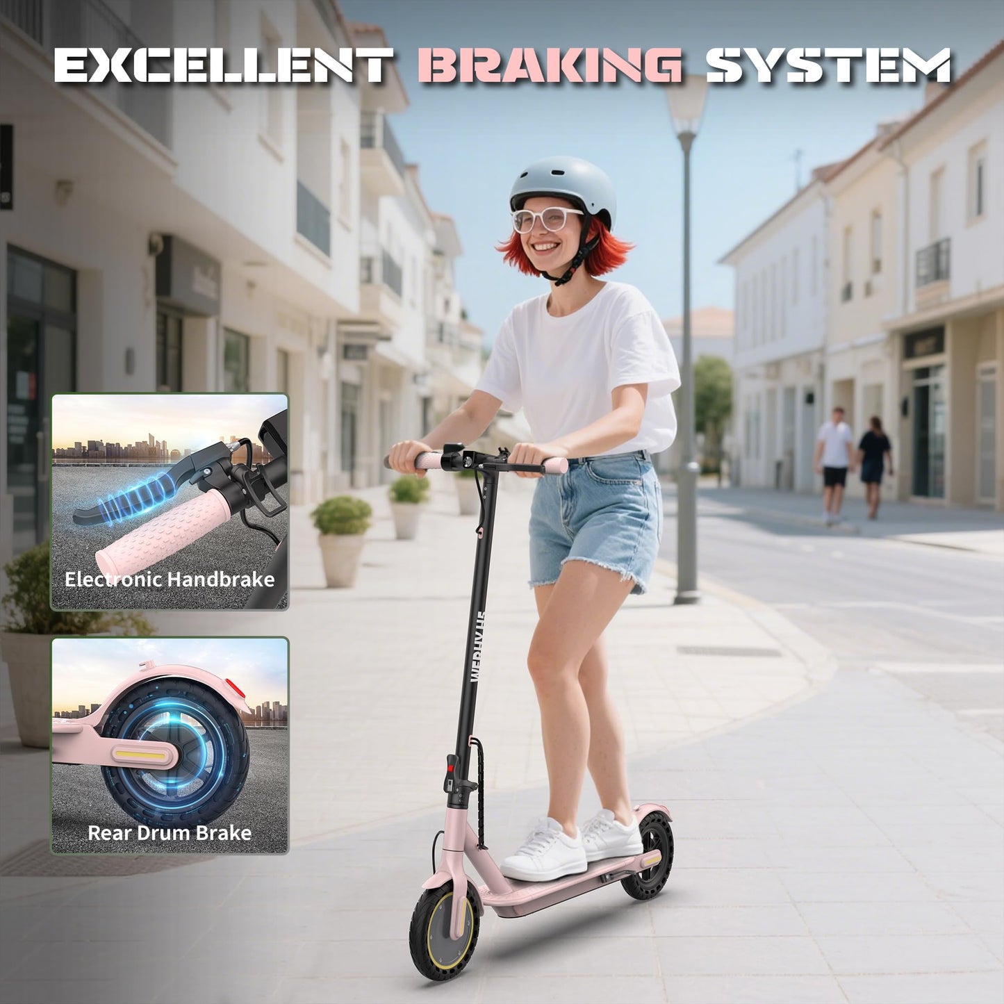 Electric Scooter, 350W Motor & 8.5" Solid Tires, Up to 19 MPH & 15 Miles Rang, Foldable Commuter E Scooter for Adults & Teens