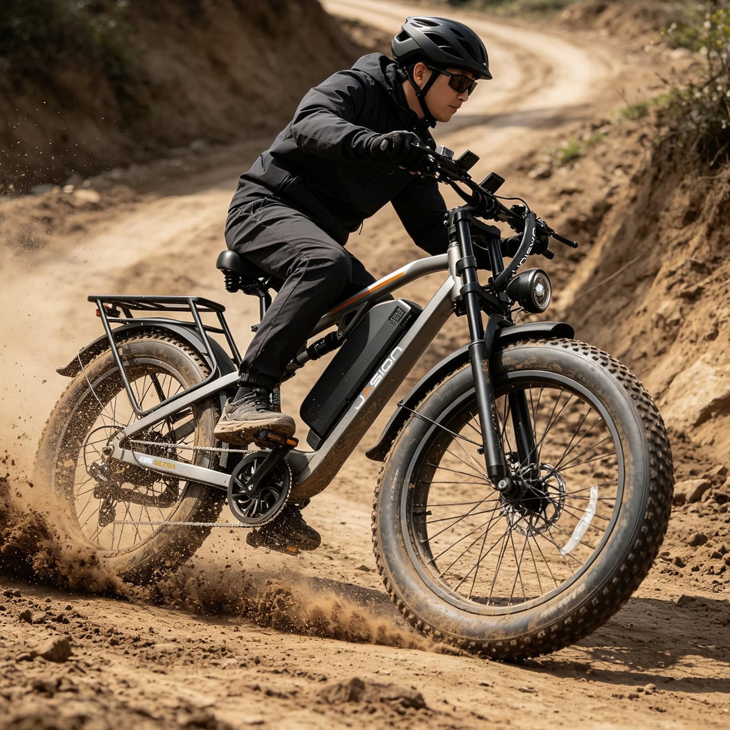 Jasion EB5 Ultra Electric Bike for Adults, Peak 2500W Ebike with 52V 20Ah (1040Wh) Battery, Dual Suspension & Hydraulic Brakes, 26"x4" Fat Tire Off-Road Electric Bicycle