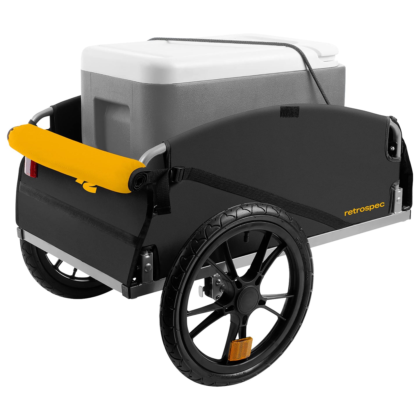 Retrospec Rover Hauler Bike Cargo Trailer - Foldable Frame with Weather-Resistant Fabric & 80lb Capacity - Universal Bike Trailer for 20-29in Wheels - Includes Safety Flag & D-Ring Anchors