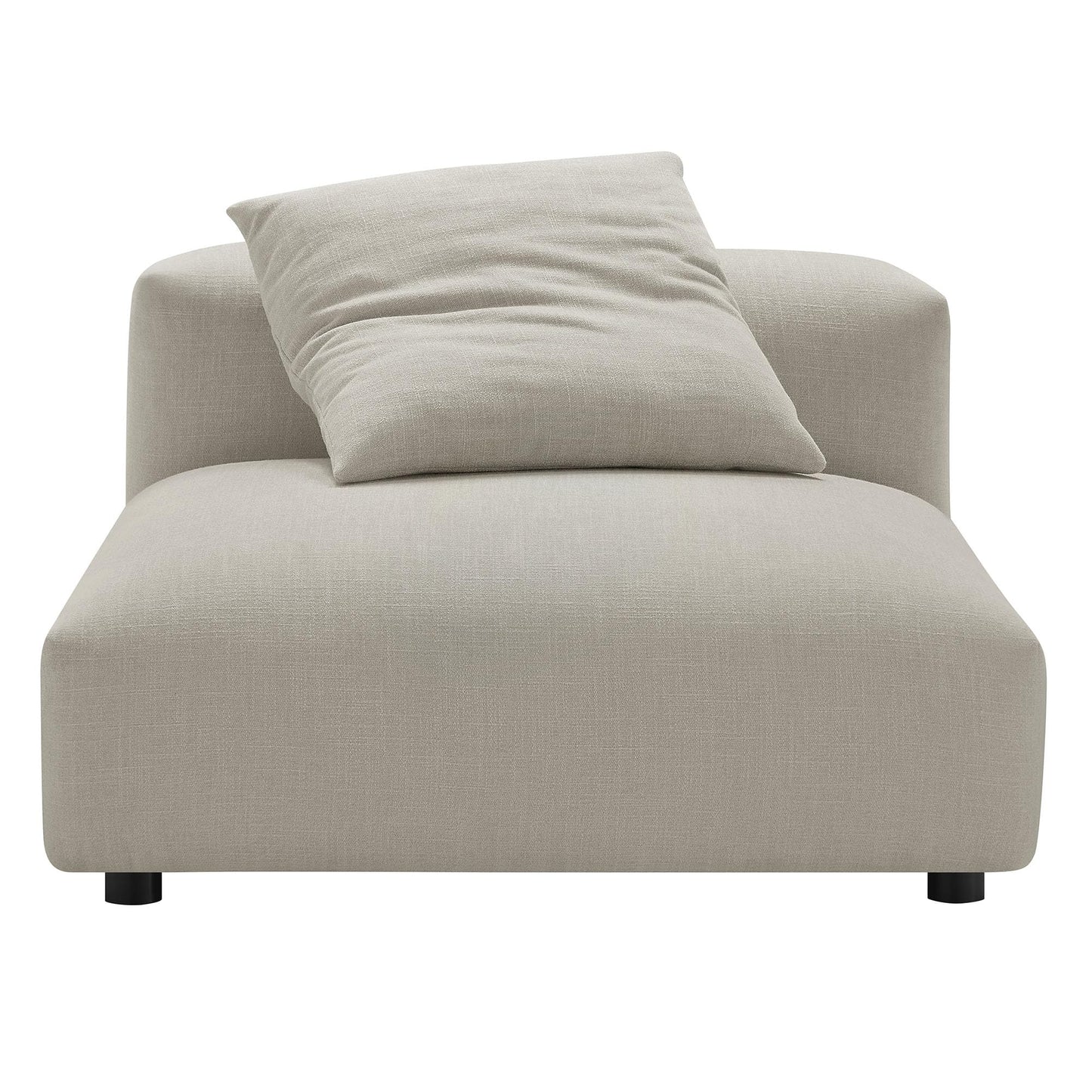 Modway Solace Fabric Upholstered 2-Piece Modular Sofa in Linen - Comfy Upholstered Deep Seat Loveseat - Modern 2-Seat Armless Sectional Chairs - Oversized Loveseat Set for Living Room