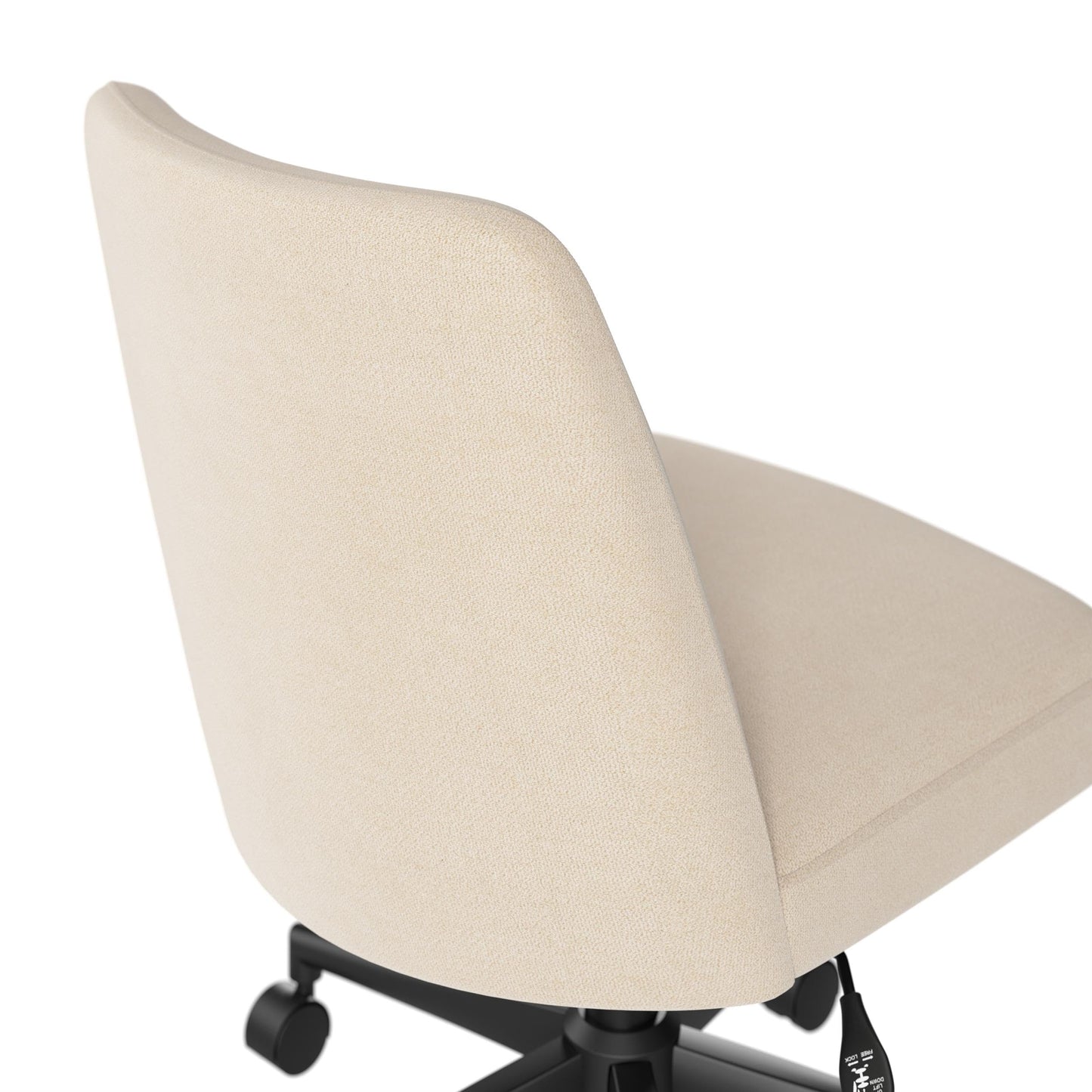 Bush Furniture Serenity Mid Back Armless Office Chair with Wheels in Soft Beige Fabric, Workspace Seating Solution for Small Computer Desk