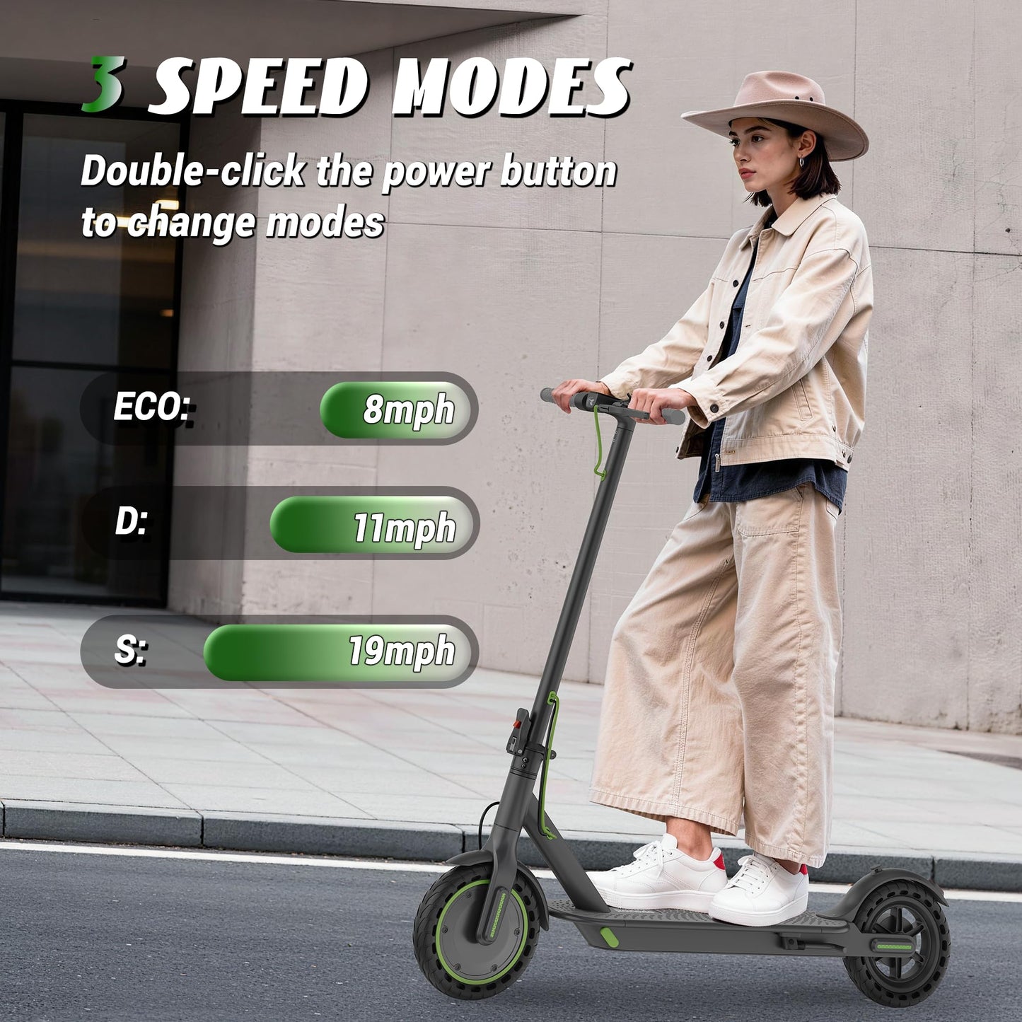 Roinside Electric Scooter for Adults - 8.5" Solid Tires, 350W Motor, Up to 19 MPH and 16 Miles Long-Range Commuting Folding E-Scooter with Dual Braking System and Smart App