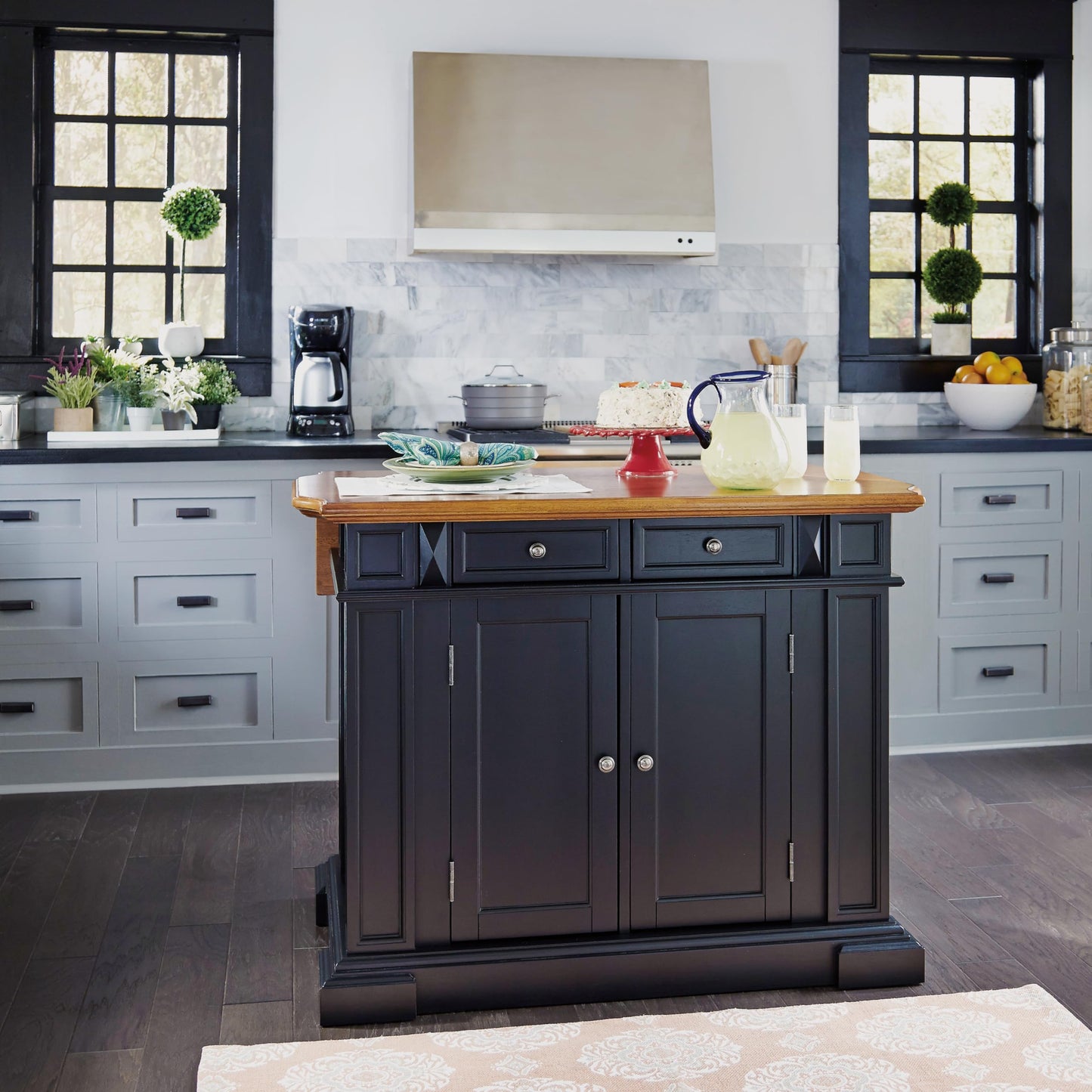 homestyles Americana Black Kitchen Island