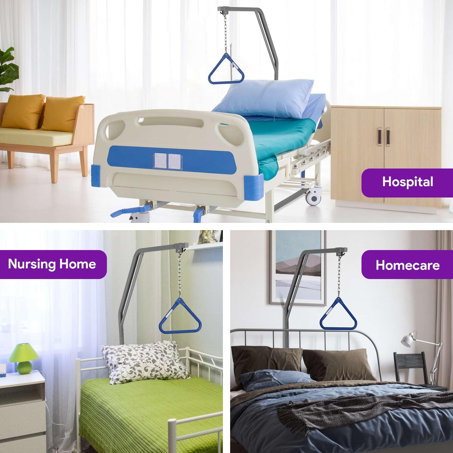 ProHeal Medical Trapeze Bar for Bed Mobility - Long Term Care Trapeze Bar Set with 350 lb. Weight Capacity - Bed Pull Up Assist for Elderly and Bedridden Patients