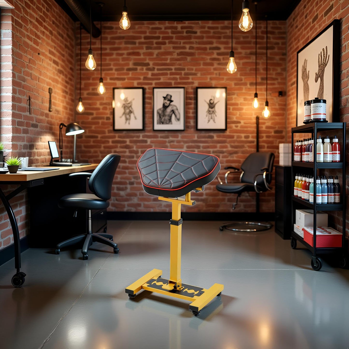 POARMEEY Luxury Tattoo Arm Stand with Spider Web Design Hydraulic lifting