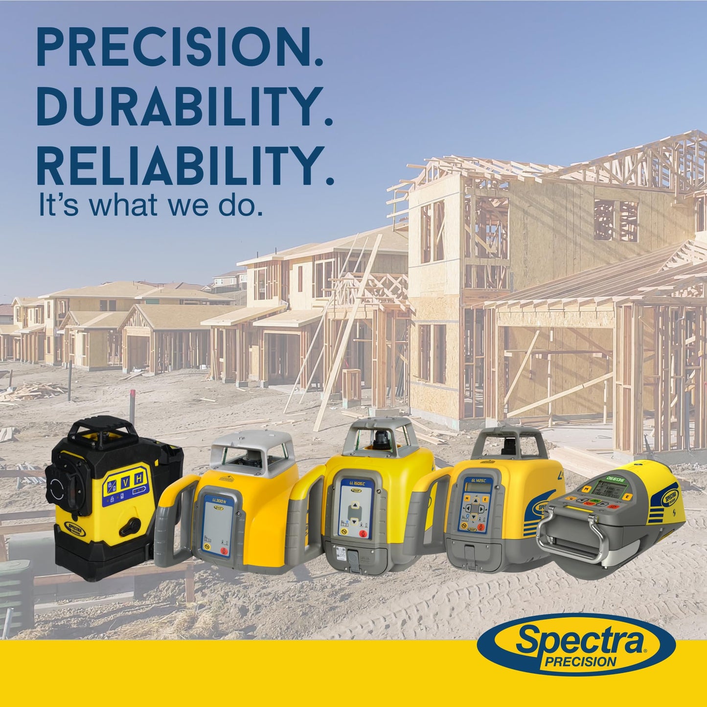 Spectra Precision LL300N Self-Leveling Rotary Laser with HL450 Professional - Receiver, Small Case - Rugged IP66 Job-Site Performance
