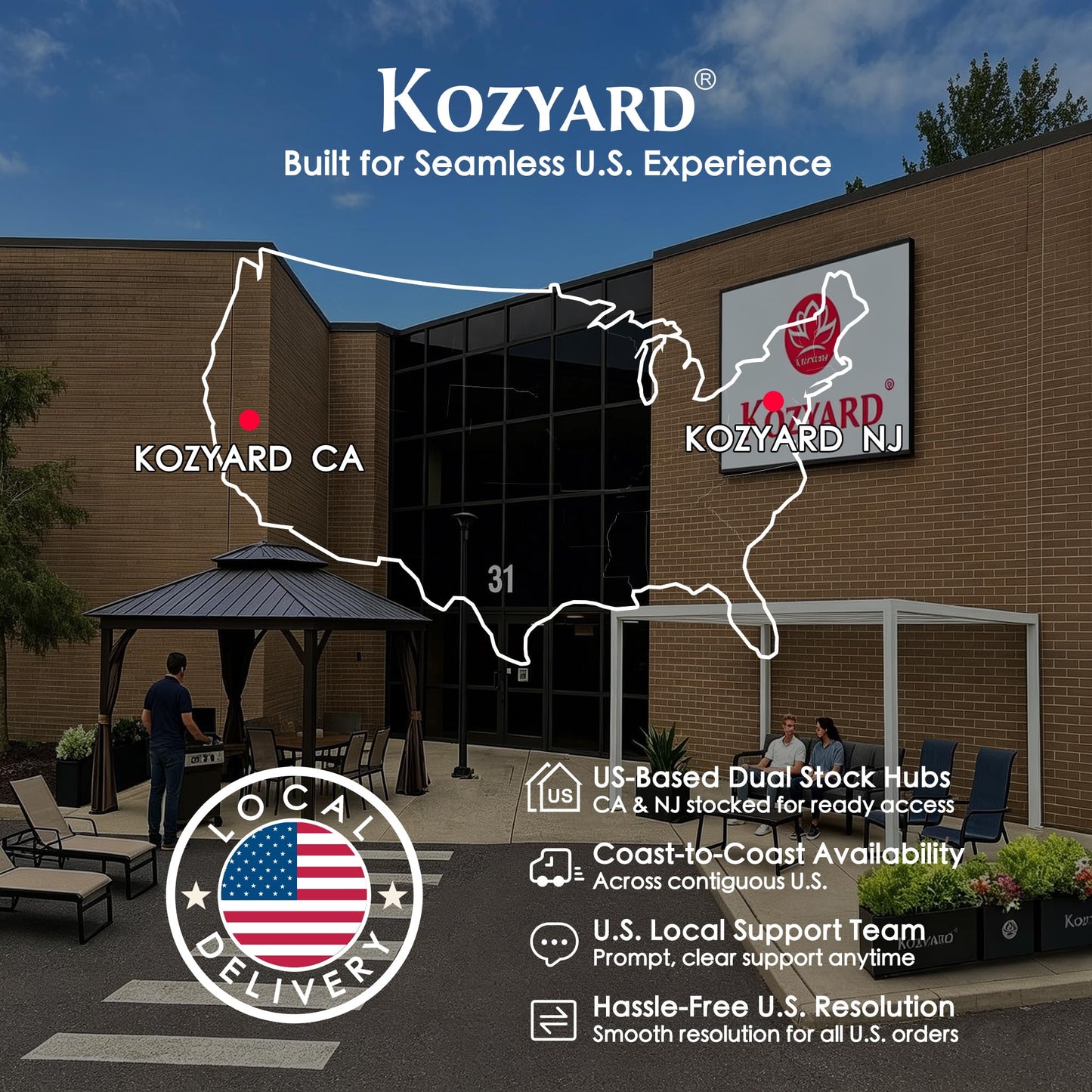 Kozyard Apollo 12’x20’ Hardtop Gazebo, Wooden Coated Aluminum Frame Canopy with Galvanized Steel Double Roof, Outdoor Permanent Metal Pavilion with Netting for Patio, Lawn