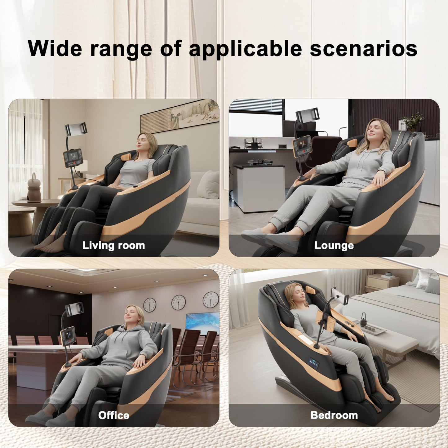 LIYIH Massage Chair Full Body, Zero Gravity Massage Recliner with 12 Fixed Casters, Full Body Airbag Massage, Waist and Leg Heating, Automatic Retractable Footrest, AI Voice Control