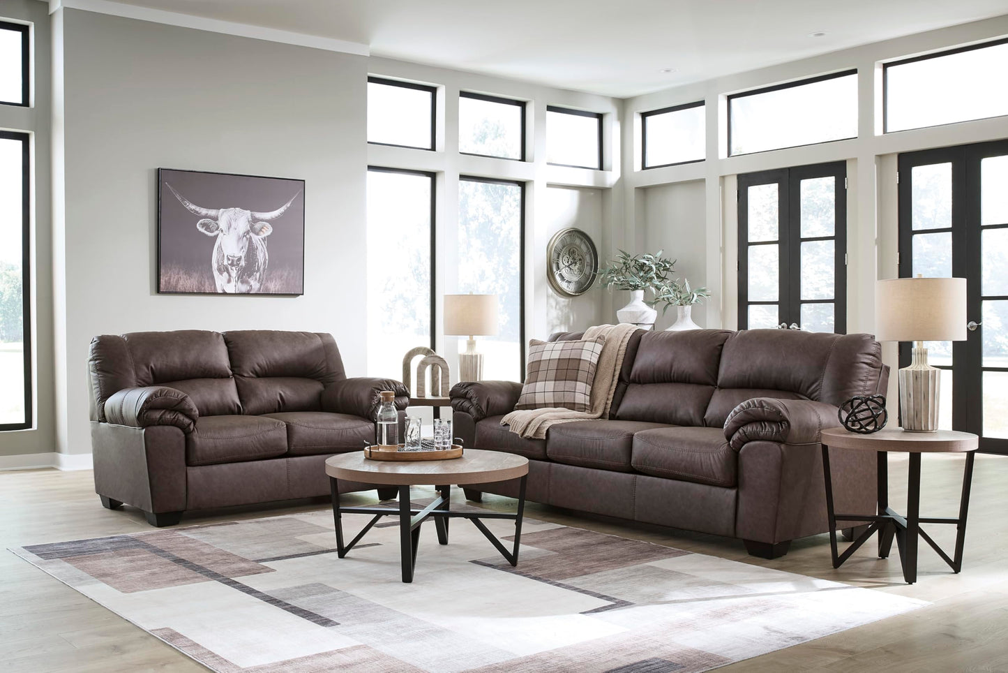 Signature Design by Ashley WalkerPoint Contemporary Sofa with Removable Cushion, Dark Brown