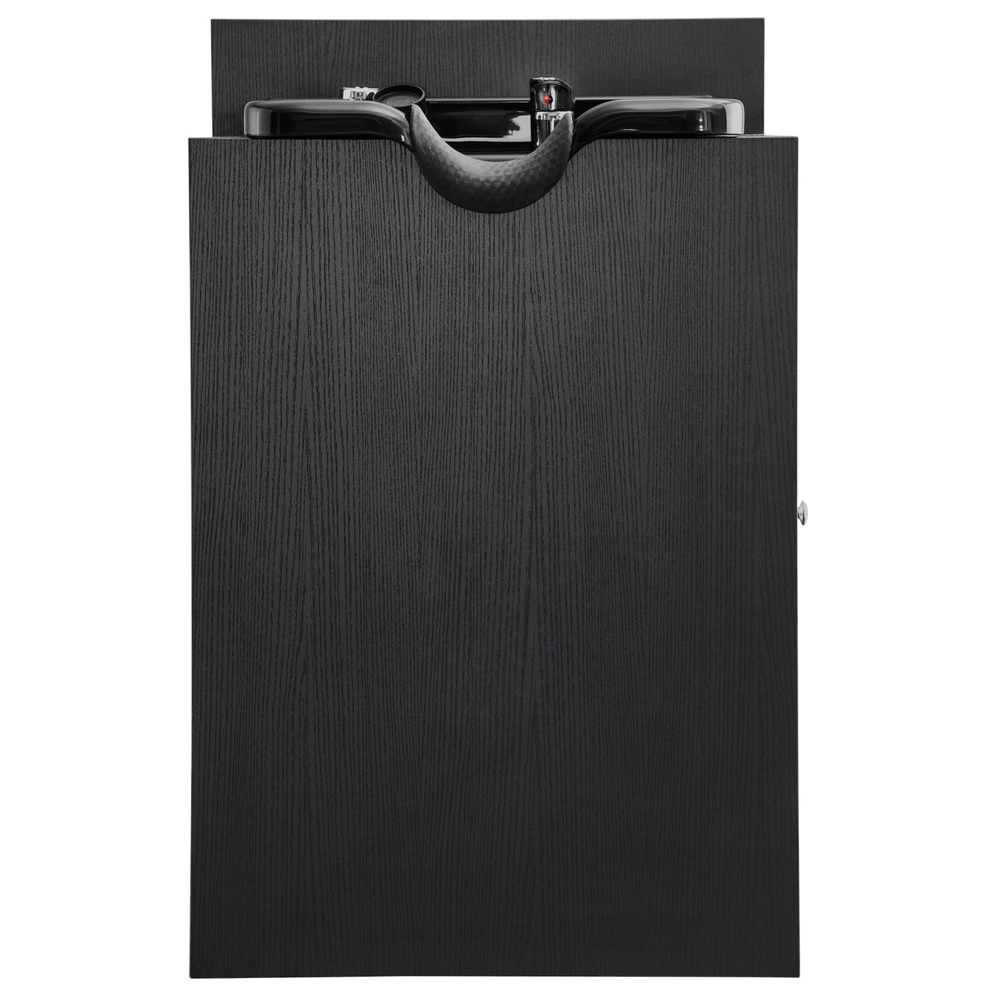 BarberPub Modern Shampoo Backwash Sink Station with Shampoo Bowl, Spa Salon Beauty Equipment with Engineered Wood, 22.8" (L) x 36.2" (H) x 18.7" (D) 6154-7134, Black