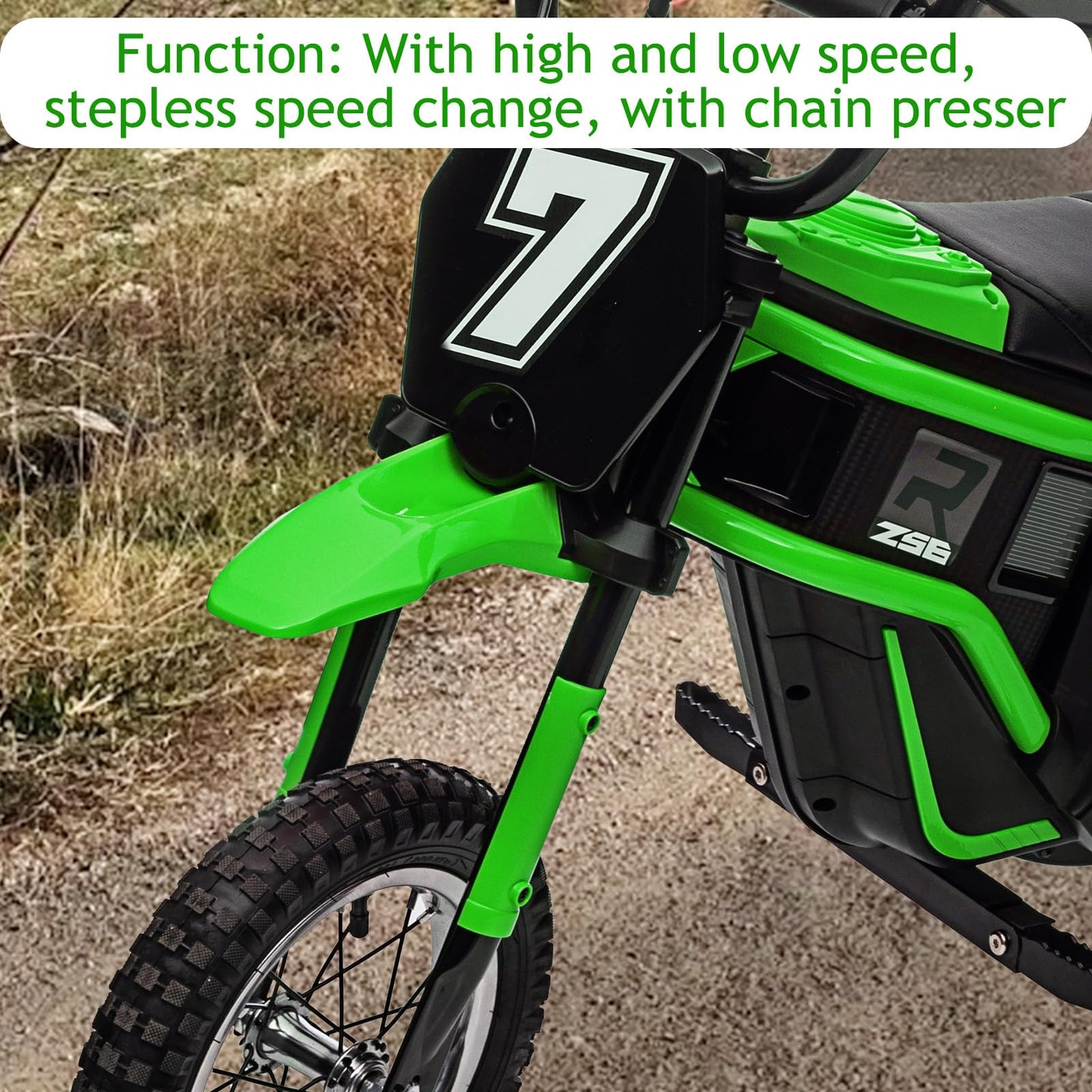 24V 350W Electric Dirt Bike for Kids – 3-Speed Modes, 14.29MPH Max Speed, ASTM-Certified Safe Motorcycle with Shockproof Suspension, Best Gift for Boys & Girls