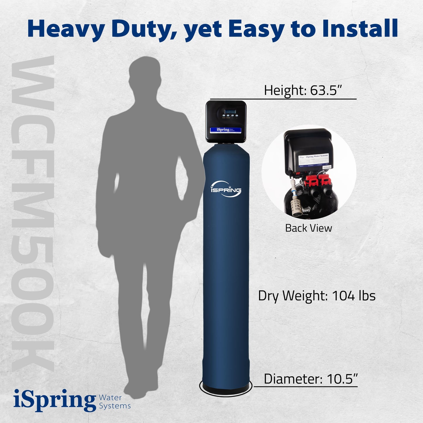 iSpring WCFM400K Whole House Iron and Manganese Water Filter System, Digital Control with Automatic Regeneration & Air Injection, Set & Forget Design