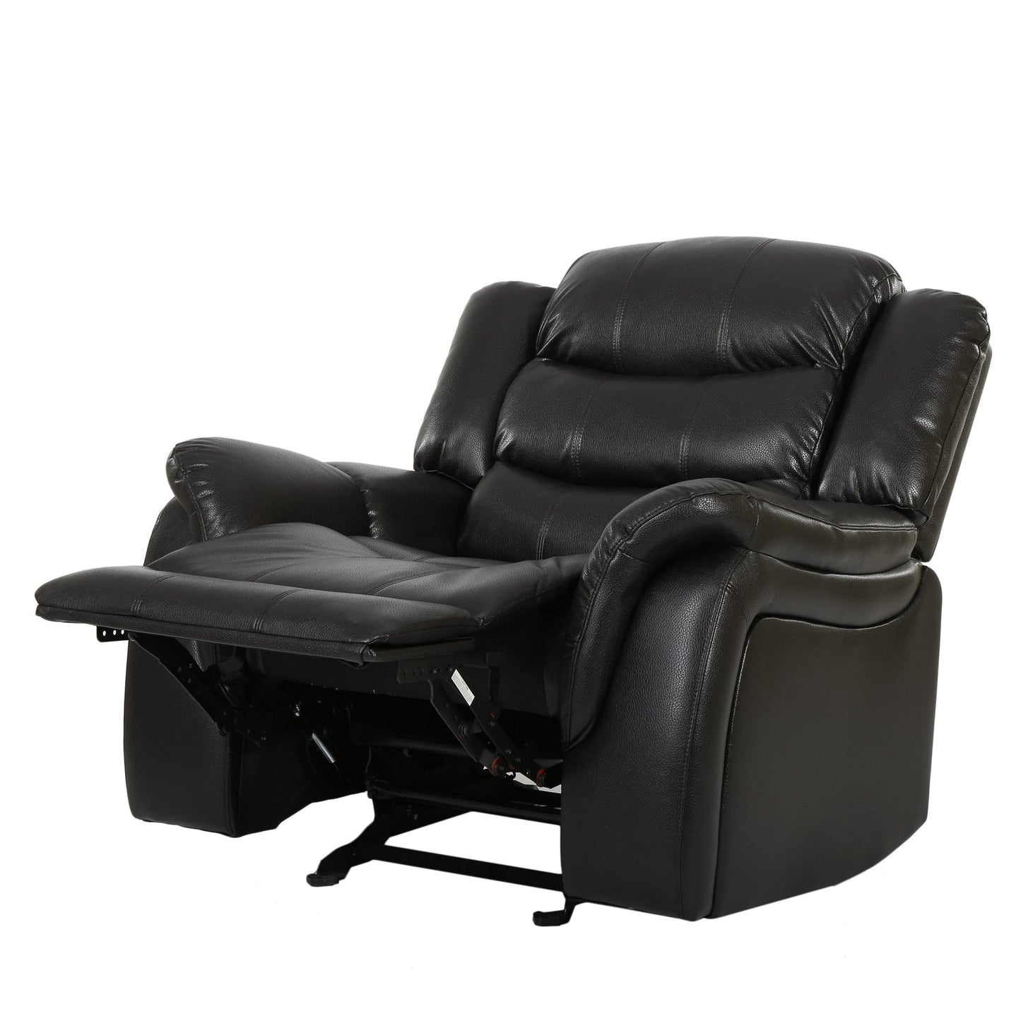 Christopher Knight Home GDFStudio Great Deal Furniture Merit Black Leather Recliner/Glider Chair