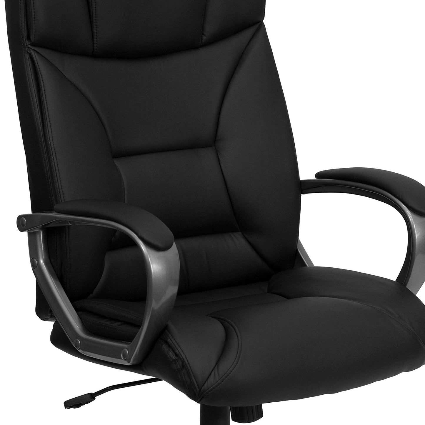Flash Furniture High Back Black LeatherSoft Executive Swivel Office Chair with Arms 49.25 x 26.25 x 25