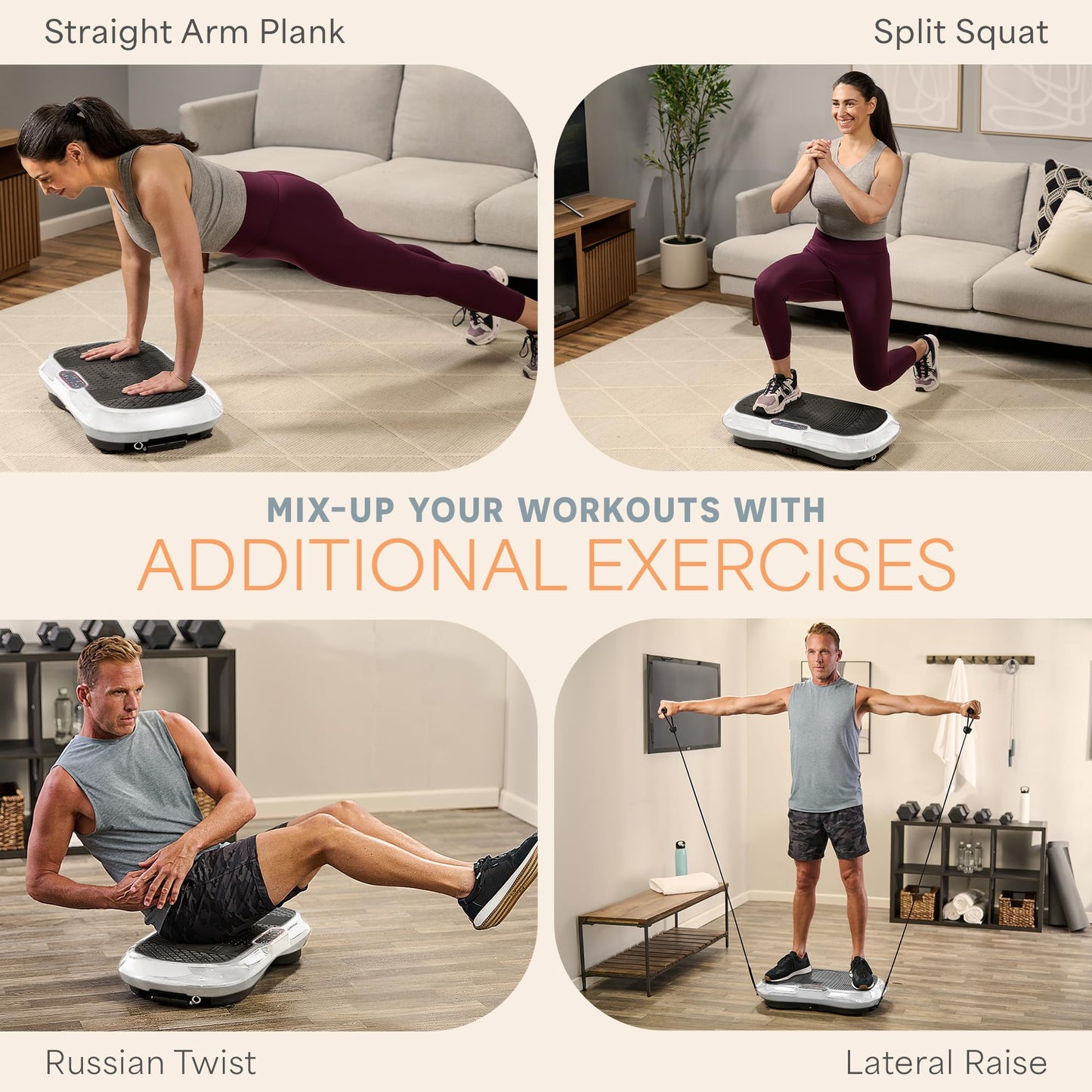 Lifepro Waver Vibration Plate Exercise Machine – High-Intensity Vibration Plate for Lymphatic Drainage – Full-Body Workout Vibrating Platform with Loop Bands – Fitness Equipment for Strength & Toning