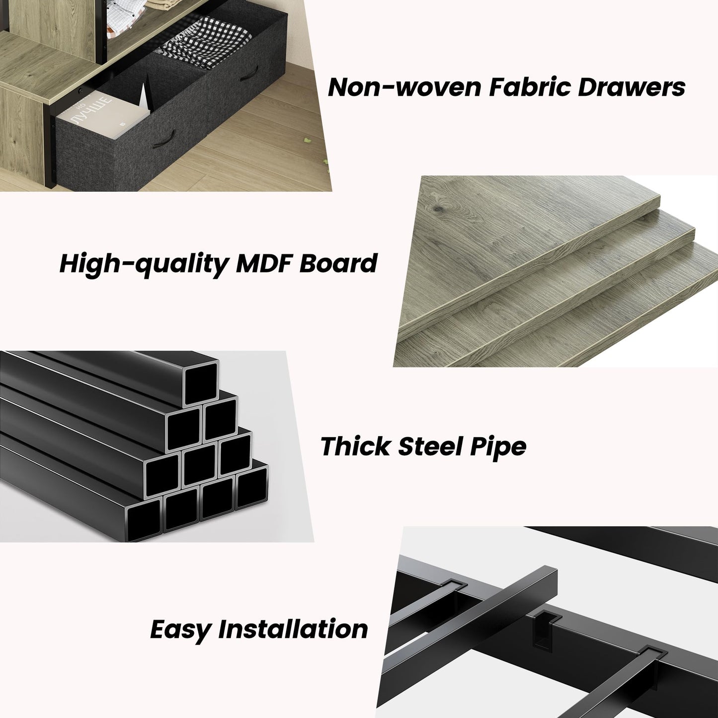 SDHYL Twin Size Loft Bed, with Storage Stairs & Drawers,Space-Saving Heavy-Duty Metal Bed Frame, No Box Spring Needed, Ideal for Dorms and Small Rooms, Easy Assembly, Black