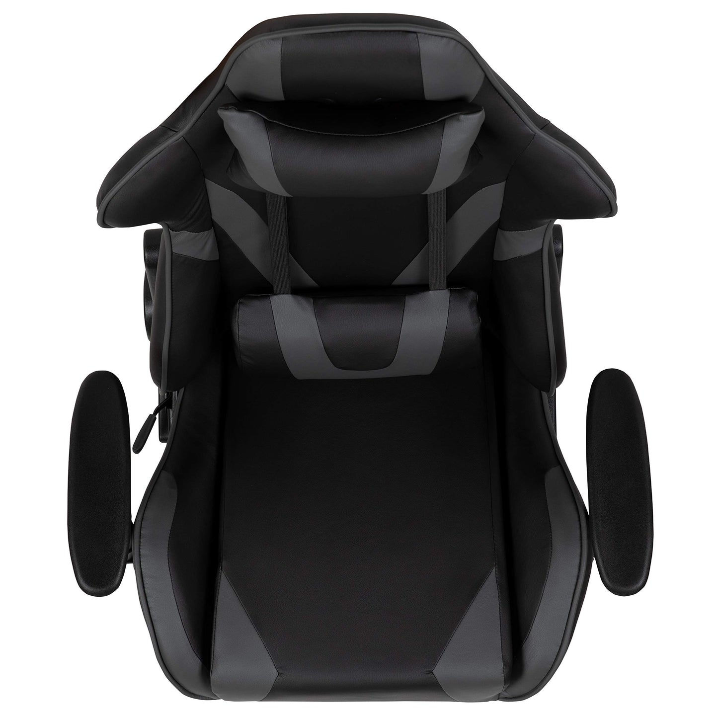 Flash Furniture X20 Gaming Chair Racing Office Ergonomic Computer PC Adjustable Swivel Chair with Fully Reclining Back in Gray LeatherSoft