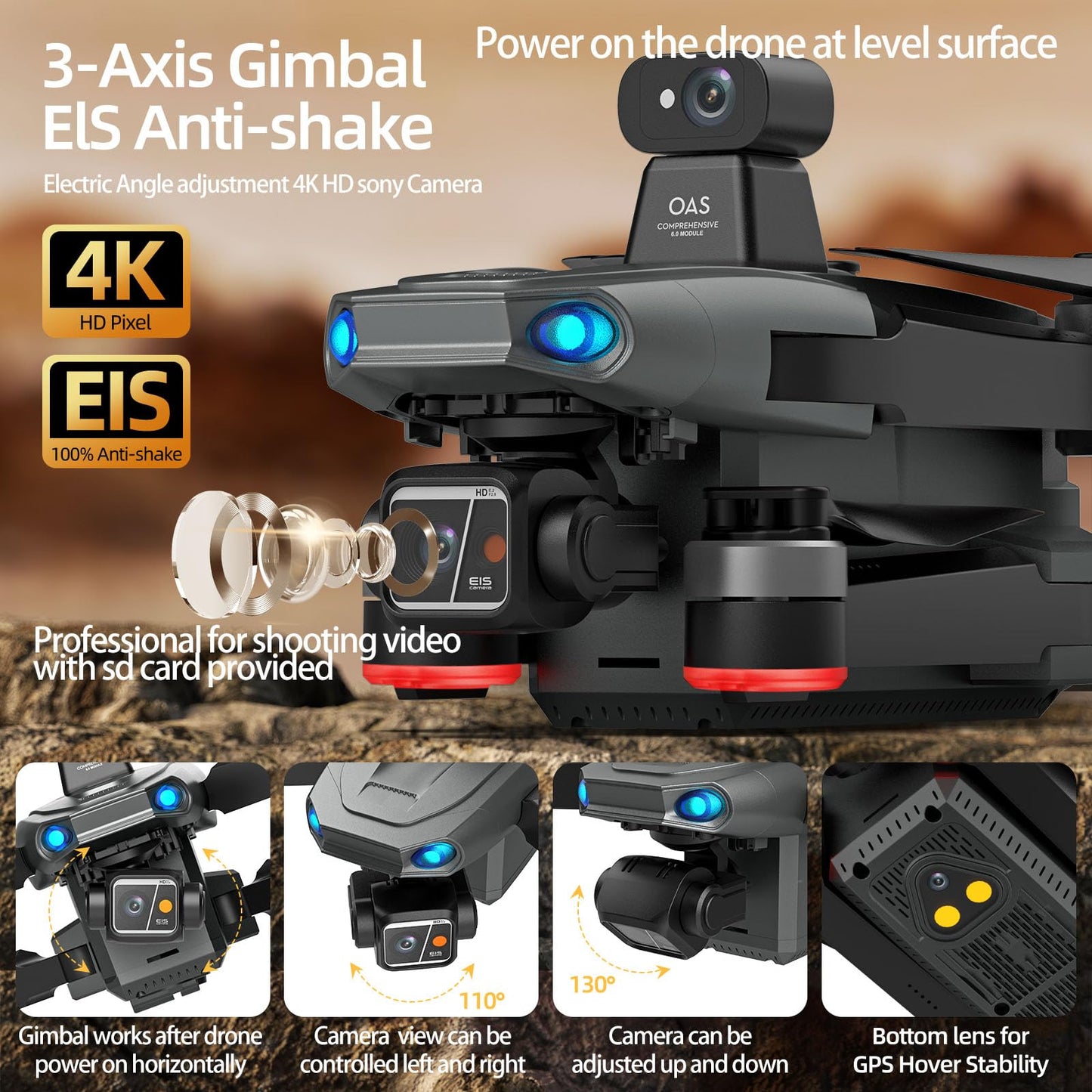 NewUpgraded Tablet Remote Professional Drones with Camera for Adults 4K HD, 360 Obstacle Avoidance, 3 Axis Gimbal, Payload Release, High Wind Resistance, Up to 5 Miles Range, 84 Minutes Long Batteries, Follow Me