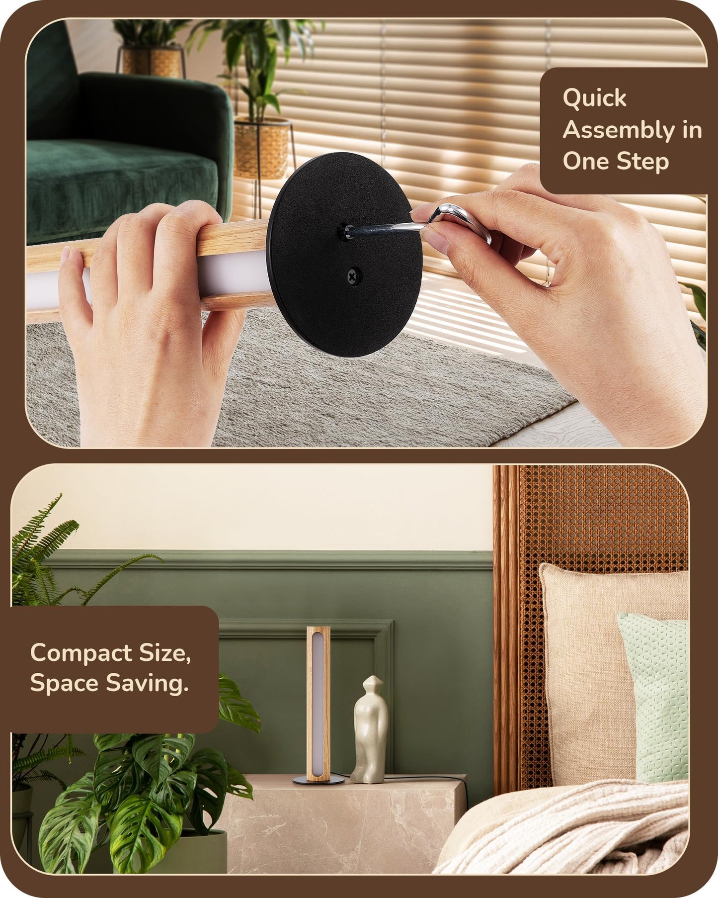EDISHINE LED Table Lamp, Stepless Dimmable, Touch Switch, Cylindrical, Light Color