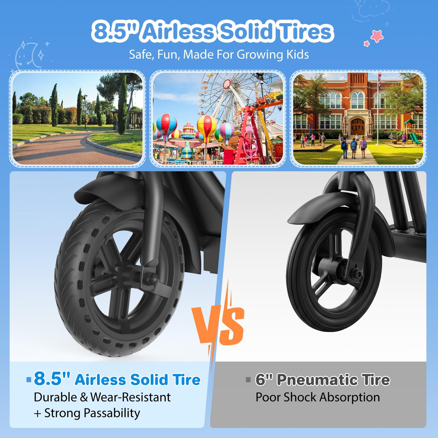 iScooter 2-in-1 Kids Electric Scooter ik7,Up to 12mph&10Miles Range,250W Motor, Headlight & Brake Taillight, Removable Seat&Basket, Smart App Parental Control,Electric Scooter for Kids Ages 10-14