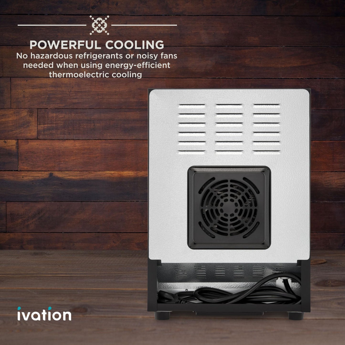 Ivation Premium Stainless Steel 6 Bottle Horizontal Thermoelectric Wine Cooler/Chiller Counter Top Red & White Wine Cellar w/Digital Temperature, Freestanding Refrigerator Quiet Operation Fridge