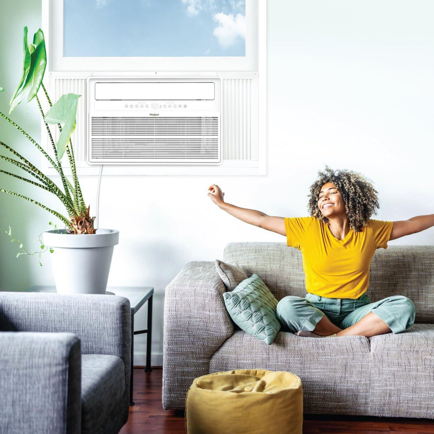 Whirlpool 24,000 BTU Window Mounted Inverter Air Conditioner with Quiet, 230V, AC for Large Rooms up to 1500 Square Feet with Remote, Window AC Unit for Apartment, Living Room, Bedroom