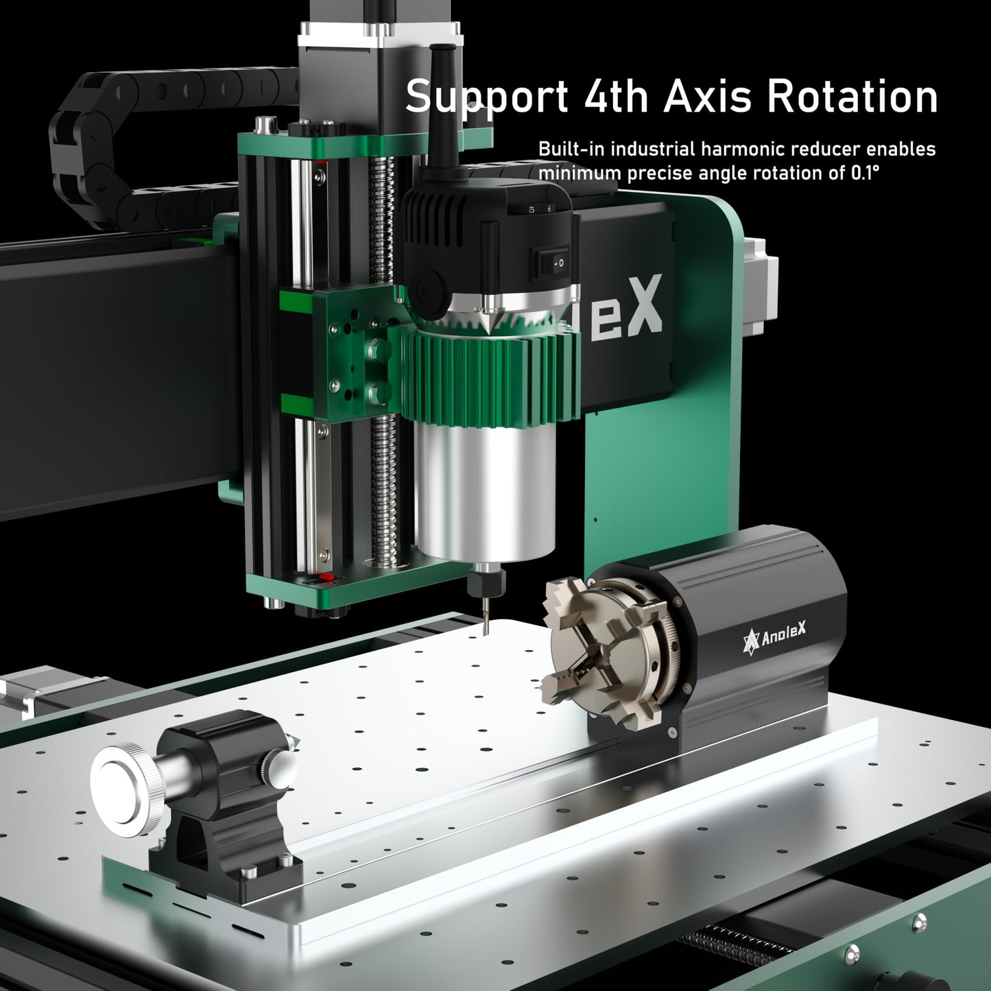 AnoleX CNC Router Machine 4030-Evo Ultra 2, All-Metal XYZ Axis Dual Steel Linear Guides & Ball Screws with 800W Trim Router for Metal Aluminum Brass Wood Acrylic PCB