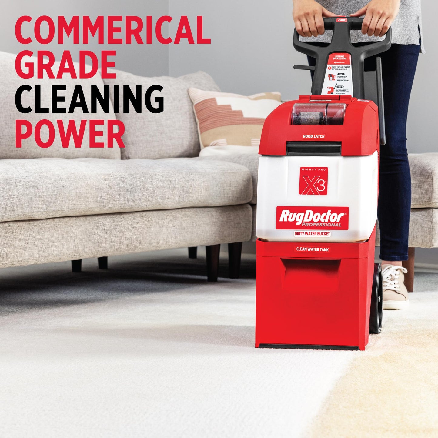 Rug Doctor Mighty Pro X3 Commercial Carpet Cleaner with Oxy Cleaner Pack