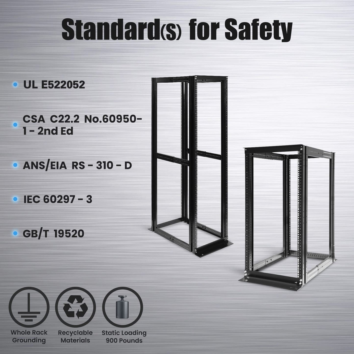 Raising Electronics Server Rack 4 Post Open Rack Frame Rack Enclosure 19 Inch Adjustable Depth Aluminum (27U,56Inch Height)