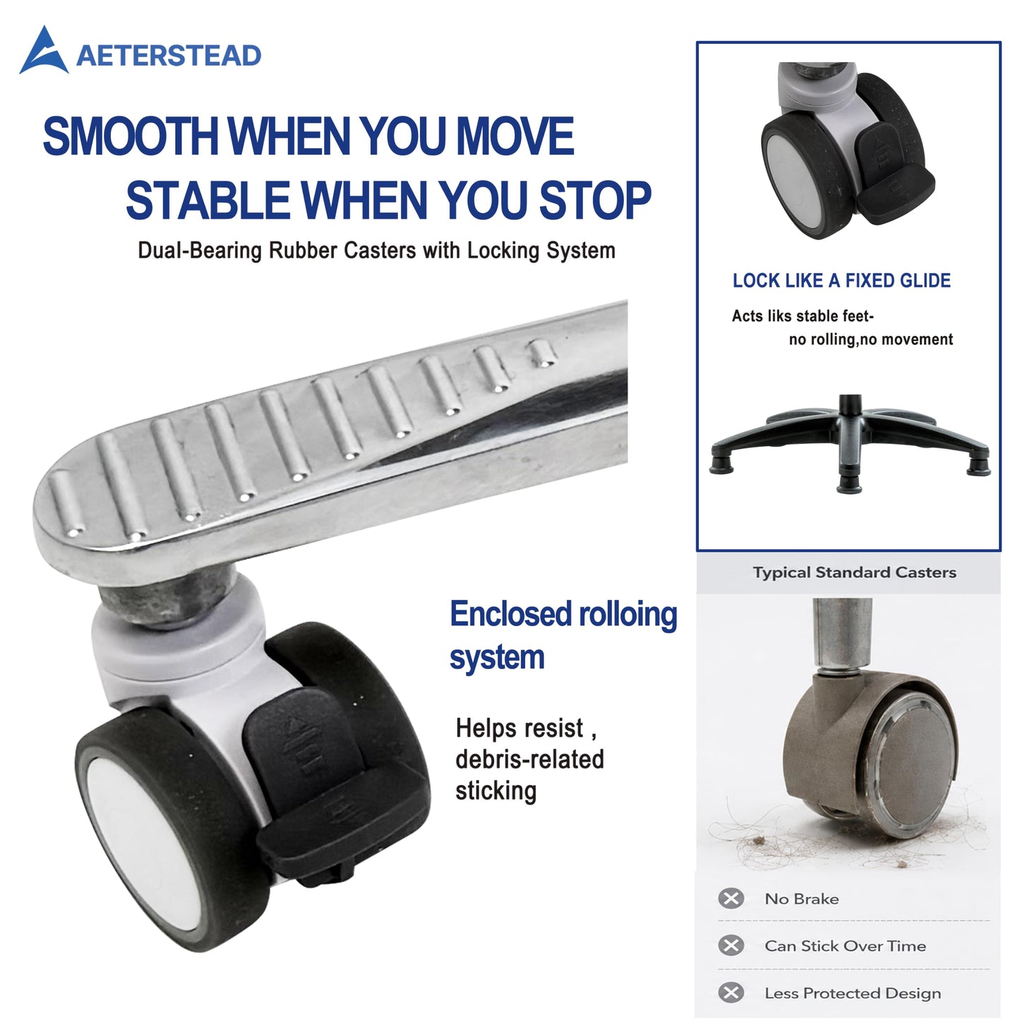 AETERSTEAD Heavy Duty Dental Assistant Stool Chair