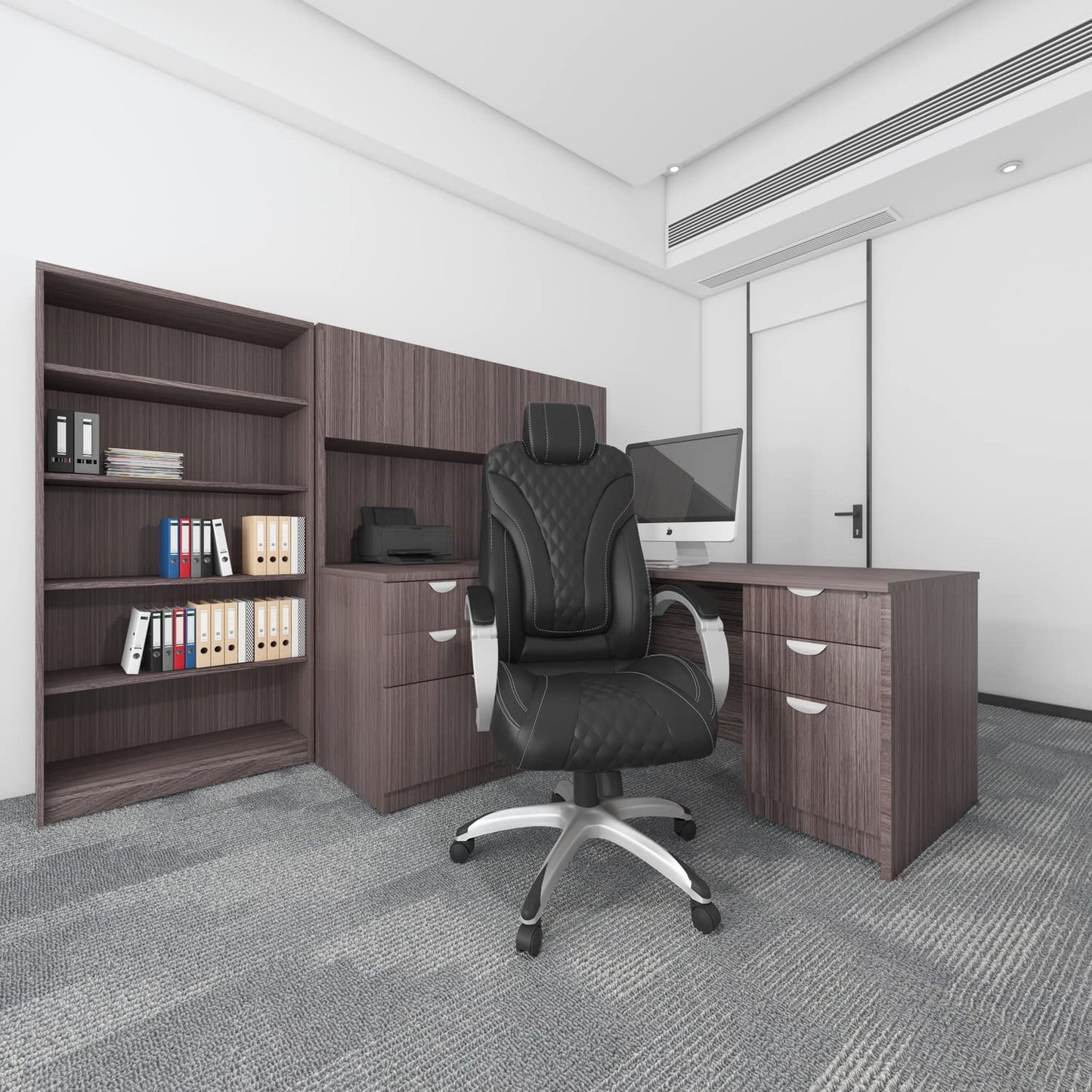 Boss Office Products Executive Hinged Arm Chair in Black