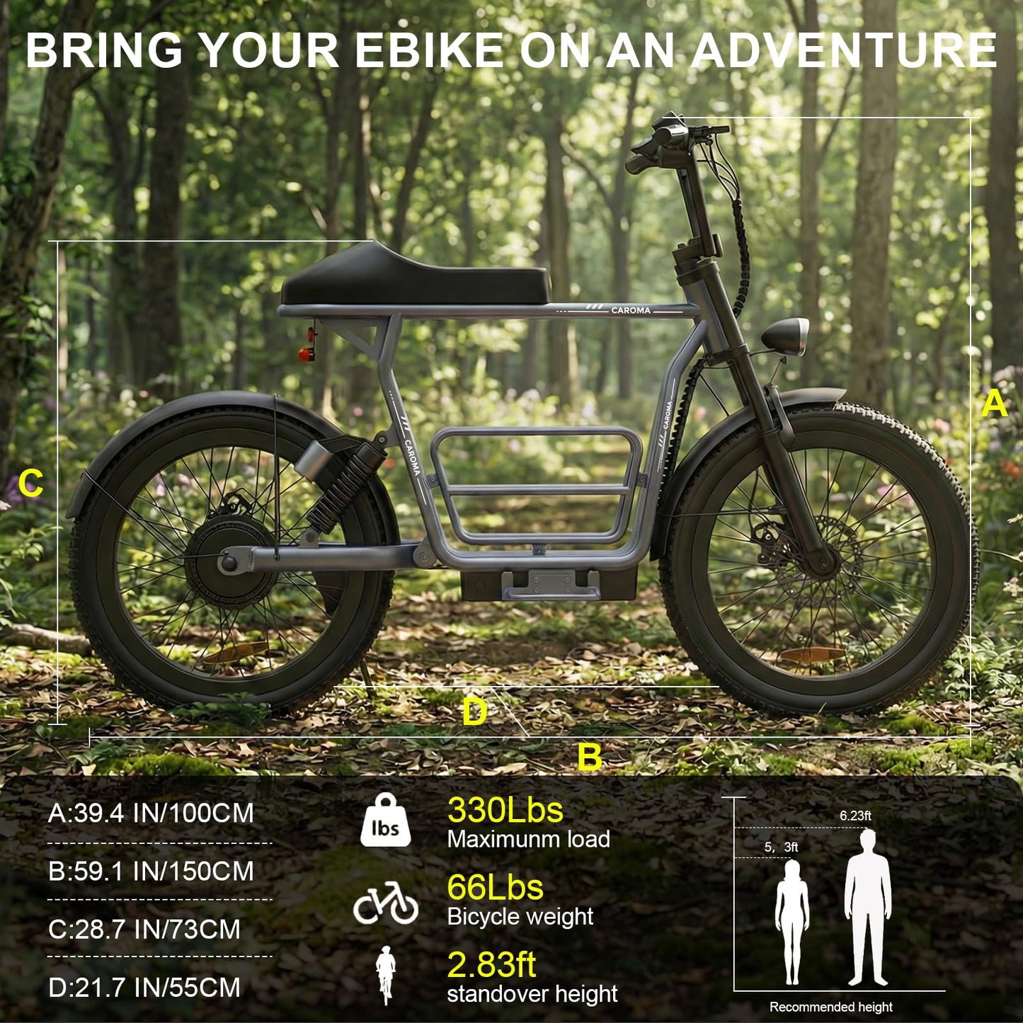 Caroma Electric Scooter with Seat for Adults, 1000W Peak Motor, 25Miles Range & 20Mph, Multiple Suspension, Electric Motorcycle Mini Bike with Basket for Pet s& Cargo, UL 2272 Certified