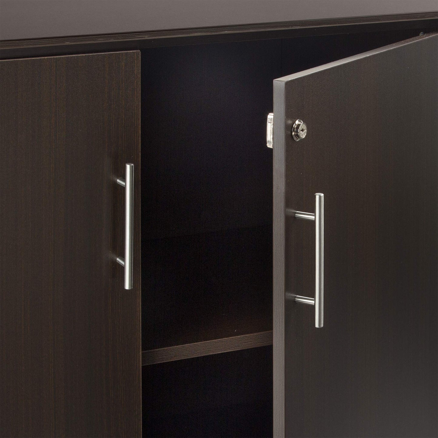 Safco MSCLDC Medina 2-Door Storage Cabinet, 36"W, Mocha Laminate