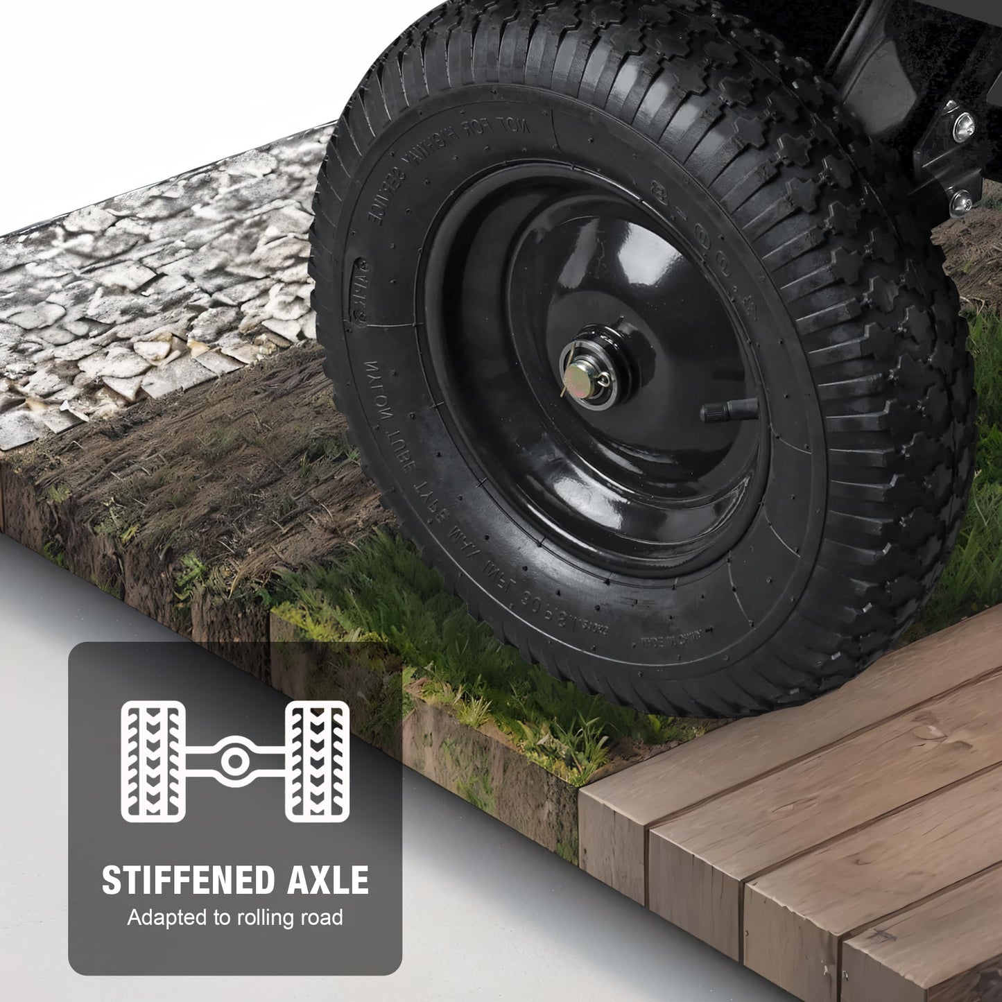 Big RED ATV/Utility Dump Trailer Tow Behind, 750lb Capacity 12 cu.ft Steel Hauler with Removable Sides & 16" Tires for Lawn Mower, Tractor