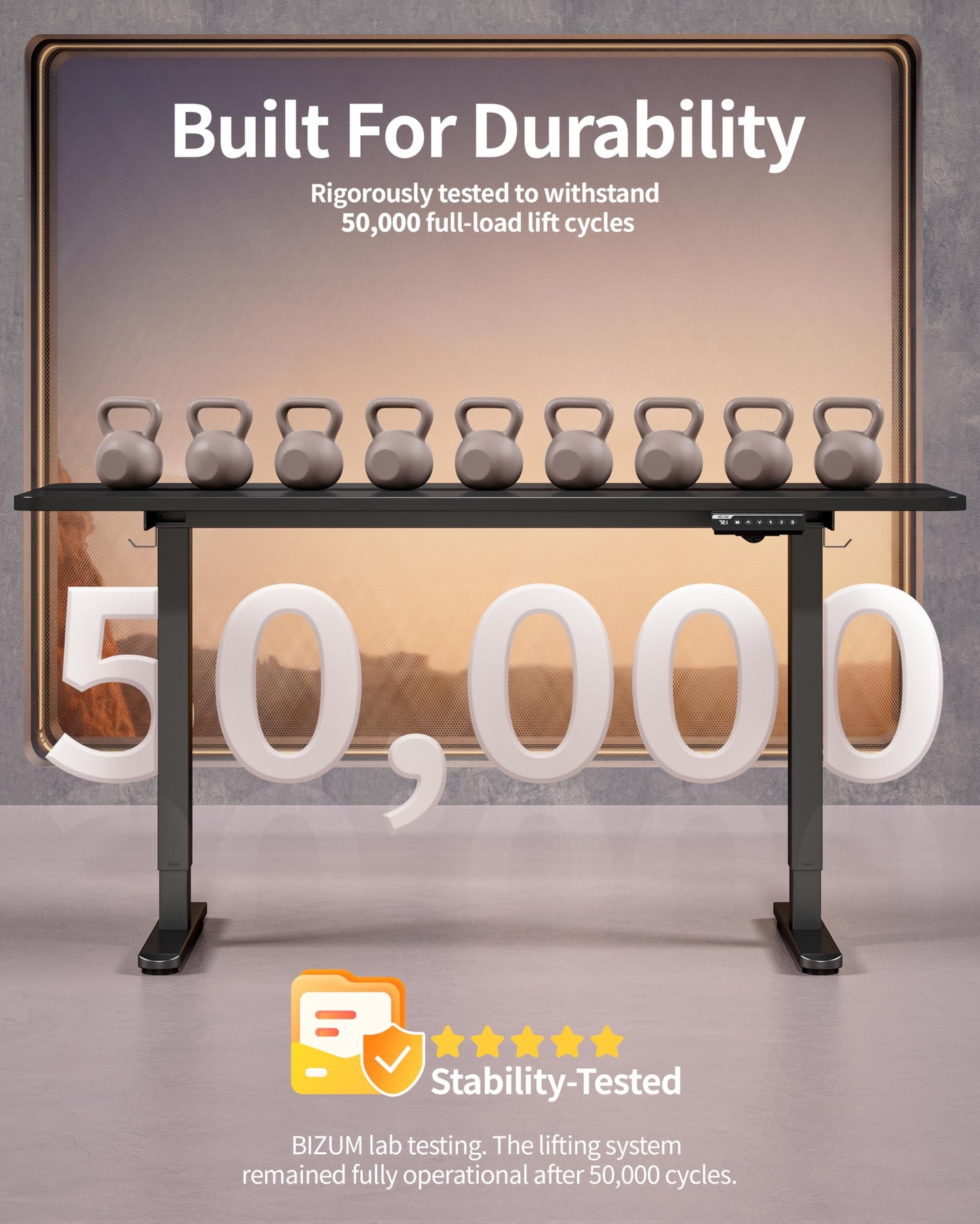 BIZUM Electric Standing Desk 60 x 24 Inch Computer Desk-Gaming Desk Black Home Office Desks Height Adjustable Memory Stand Up Computer Workstation