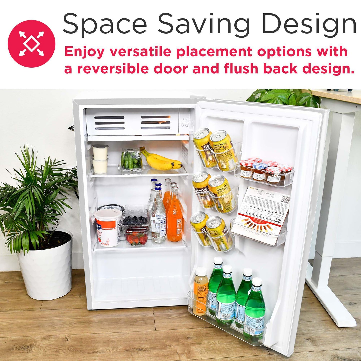 Frigidaire Retro Compact Fridge with Chiller, 3.2 cu ft Countertop Fridge with Built-In Bottle Opener, Compact Refrigerator for Office, Bedroom, Dorm Room or Cabin - 18.7"D x 19.01"W x 33.27"H (White)