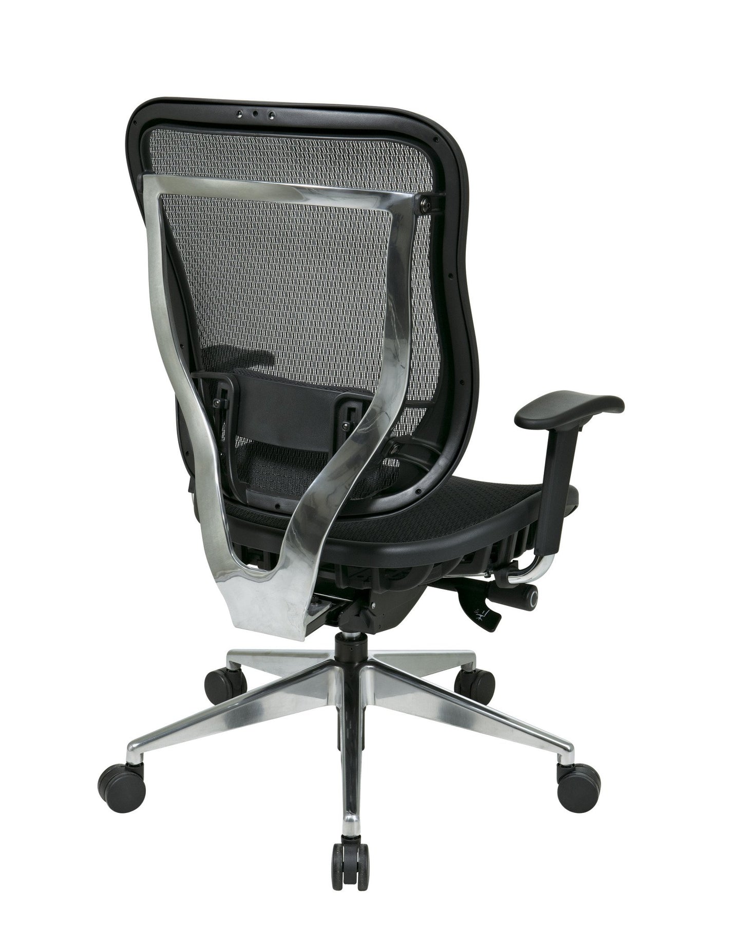 Space Seating 818 Series Executive Big and Tall Office Chair with Breathable Mesh Back, Deluxe 2-to-1 Synchro Tilt, Anti-Kickback and 300 lb. Limit, Black Mesh