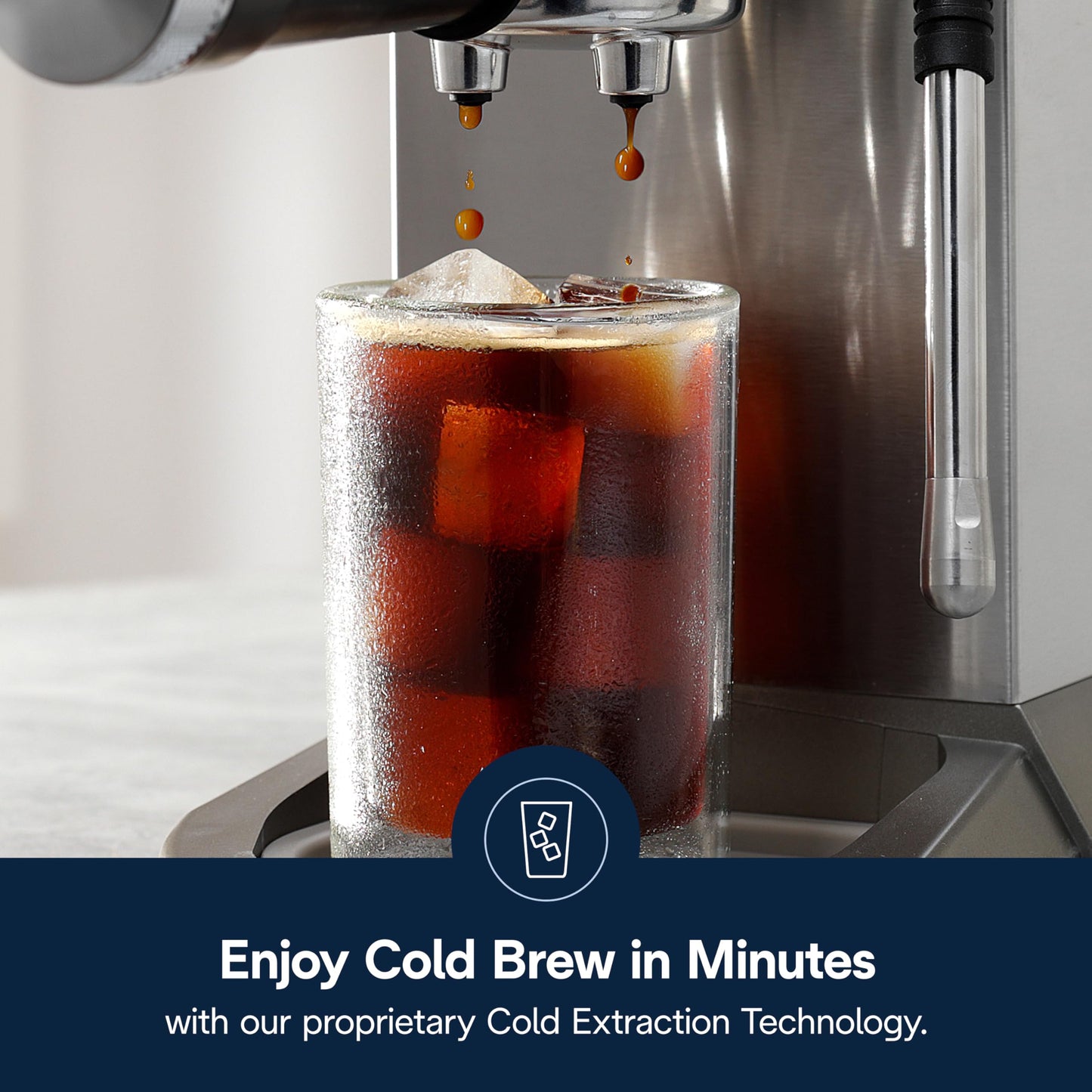 De'Longhi Dedica Duo Compact Espresso Machine - Cold Brew Coffee Maker with Milk Frother Wand- for Espresso, Hot & Iced Coffee, Cappuccinos, Lattes & Home Barista Brewing, Stainless Steel Finish