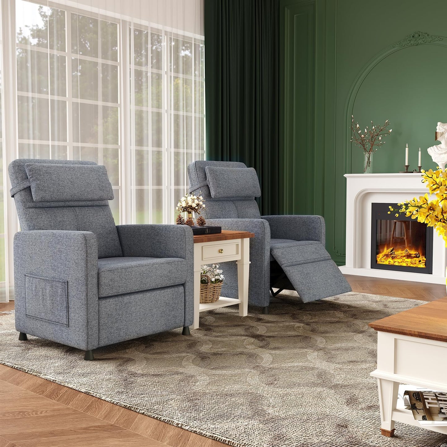 GarveeHome Electric Recliner Chair Adjustable Power Recliner for Living Room Bedroom with Lumbar Support & Side Pockets & USB Port