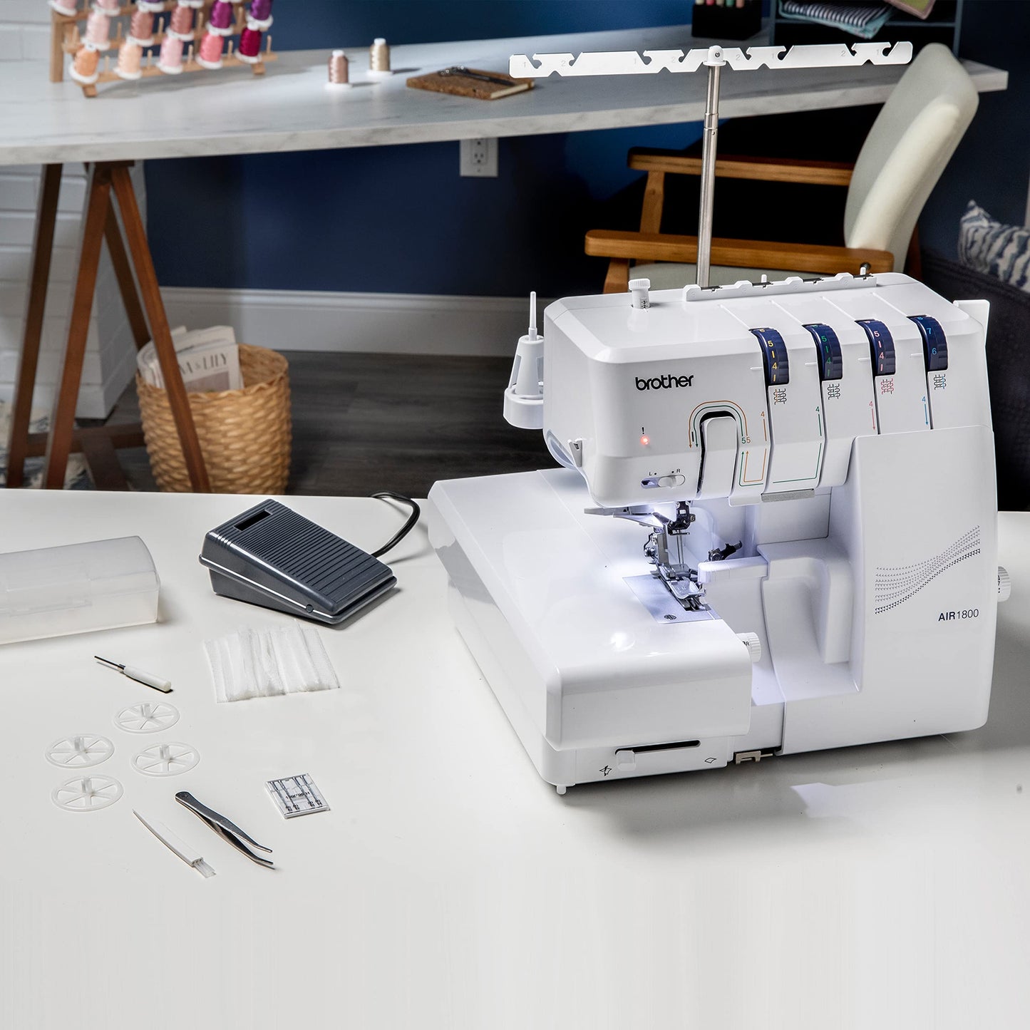 Brother AIR1800 Air Serger with Jet Air Threading, 2/3/4 Thread, LED Lit Work Area