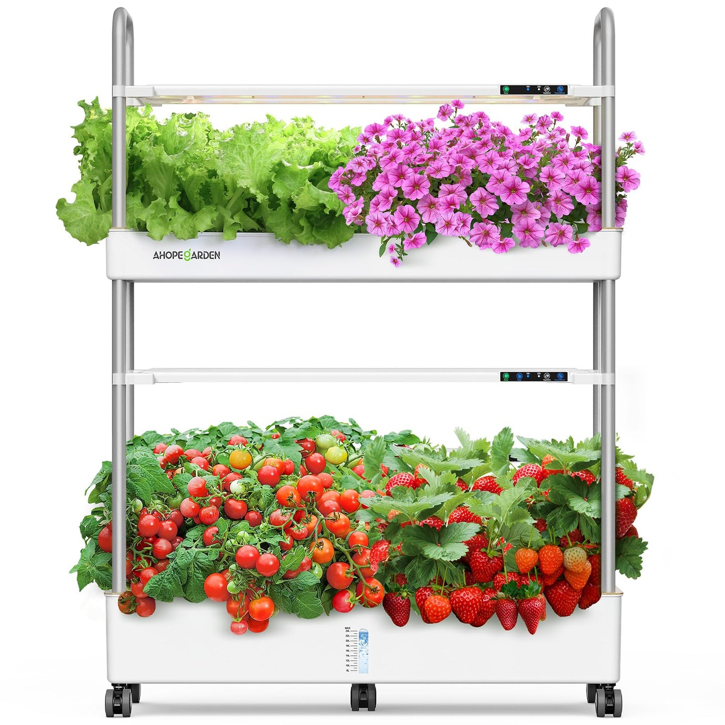 Ahopegarden Indoor Garden Hydroponics Growing System Kit: 60 Pods Indoor Herb Garden with LED Grow Light - Plant Germination Kit, 32L Large Capacity Hydroponic Tower for Vegetables Fruits Flowers