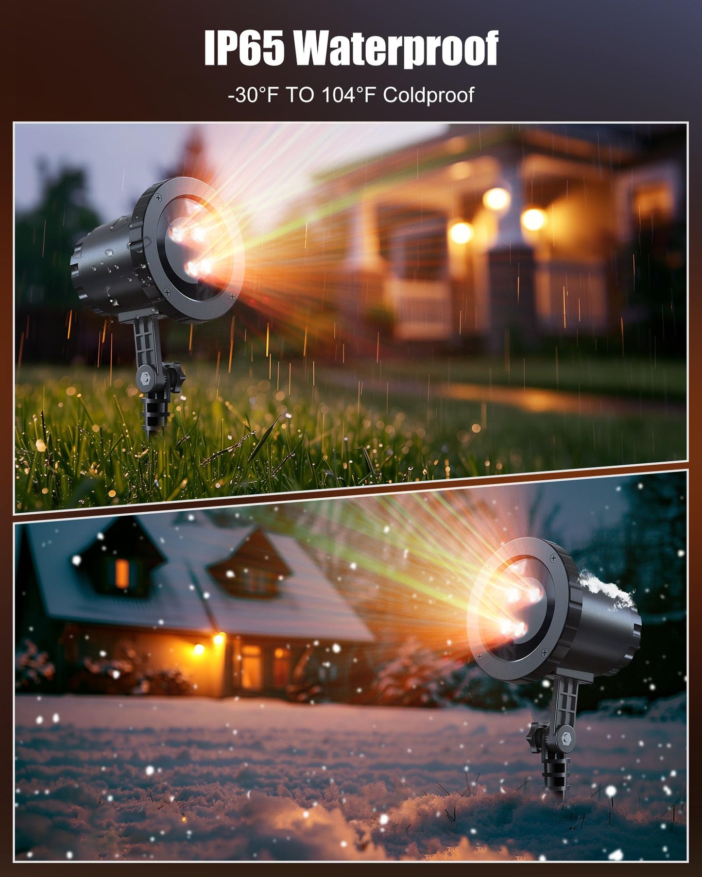 Minetom Outdoor Christmas Laser Lights Projector, RGB Color Changing, Waterproof, Model BL-HW02, 1 Pack