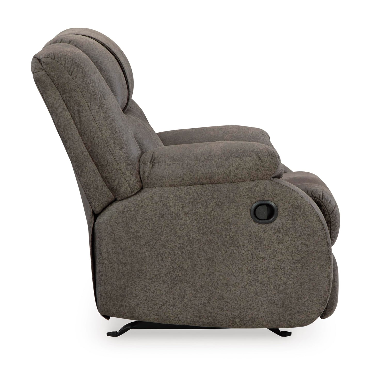Signature Design by Ashley First Base Modern Faux Leather Rocker Recliner, Gray