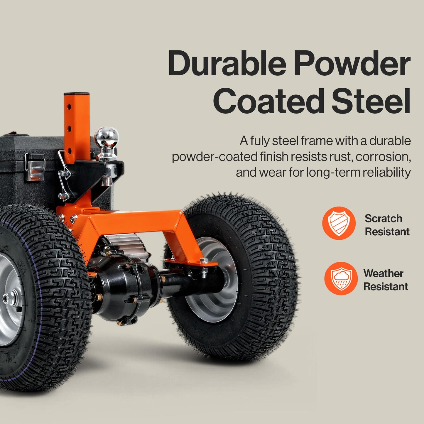 SuperHandy Electric Trailer Dolly – 24V 7Ah Sealed Lead Acid AGM Batteries 800W Heavy Duty Motor, 2" Ball Mount, Adjustable Thumb Throttle, Reverse/Drive Switch (3 Wheel, 2800 lb)