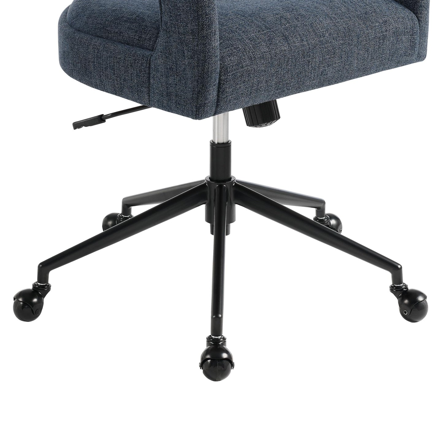 Modway Pinnacle Upholstered Office Chair in Slate Blue Slub Weave Fabric – Adjustable Height Barrel Office Armchair with Rolling Wheels – Home Office, Study, or Bedroom Desk Chair