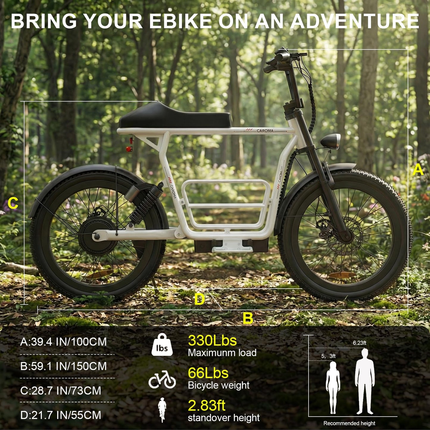 Caroma Electric Scooter with Seat for Adults, 1000W Peak Motor, 25Miles Range & 20Mph, Multiple Suspension, Electric Motorcycle Mini Bike with Basket for Pet s& Cargo, UL 2272 Certified
