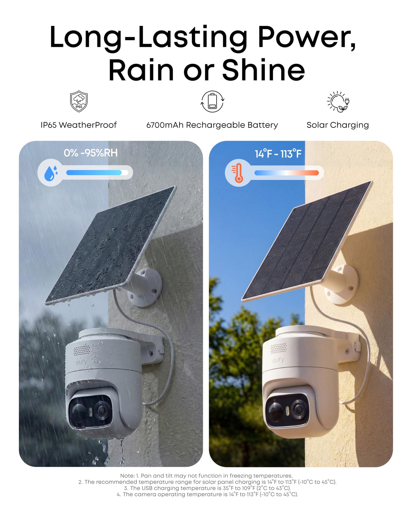 eufy Security eufyCam C37 4-Cam Kit, 360ยฐ Pan and Tilt Auto Tracking, Security Cameras Wireless Outdoor, 2K Solar Powered, Human/Vehicle/Pet/Face AI Detection, No Monthly Fee, Built-in Local Storage