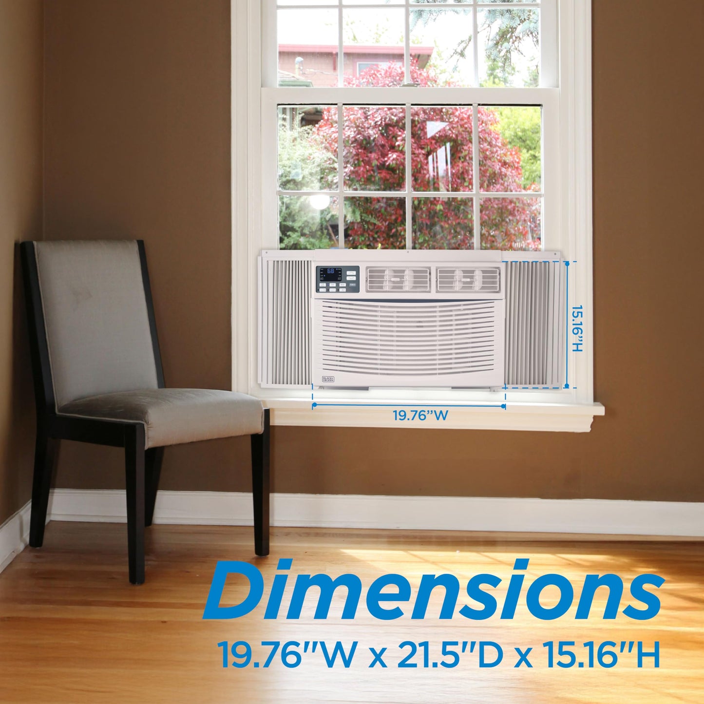 BLACK+DECKER Window Air Conditioner 12,000 BTU, AC Window Unit Cools Up to 550 Square Feet, AC Unit with Remote Control, 3 Cooling Speeds and Fan Only Function, BWAC12WTB, White