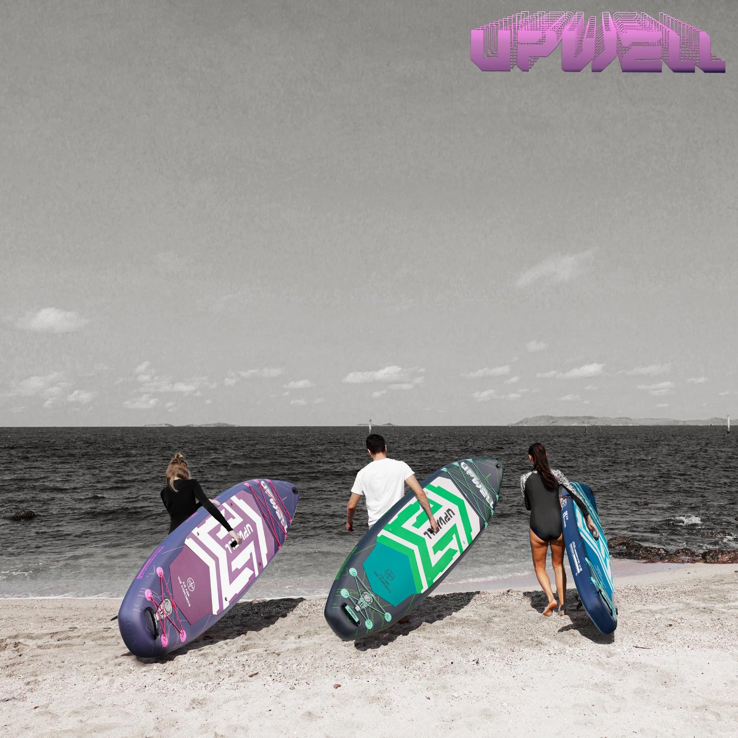 UPWELL 11'6"×35" Extra Wide Inflatable Paddle Board, Stand Up Paddle Board with Kayak Seat, Sup Paddle Boards for Adults, Chipmech Purple